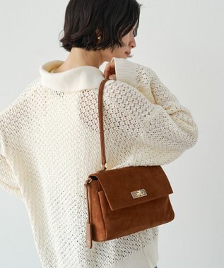 russet スエードフラップミニトートバッグ(CE-1722-WEB) Brown