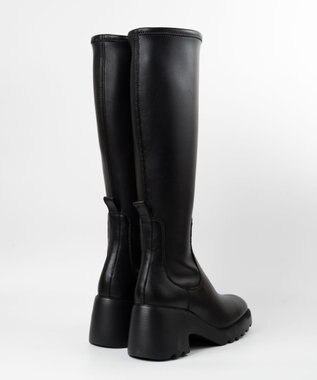 BONTRE 【UNISA/ウニサ】ストレッチタンクソールロングブーツ ブラック