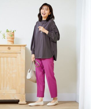 ANY プレミアム モックネック長袖Tシャツ グレー系