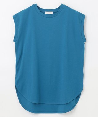 ANY L 【接触冷感/UVケア】ビューティベーシックノースリーブテールTシャツ ブルー