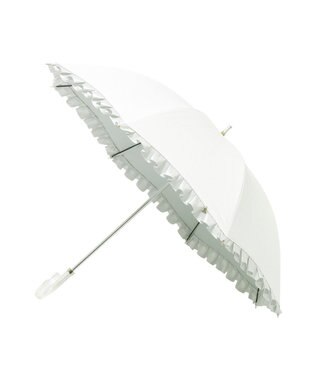 MOONBAT 【一級遮光/晴雨兼用】LANVIN en Bleu (ランバン オン ブルー) 長傘 日傘 シャイニーフリル 遮光 遮熱 UV キャメル