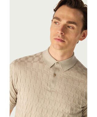 DAKS John Smedley for DAKS ハウスチェックポロシャツ パーチメント