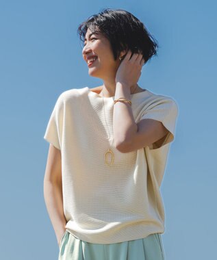 ANY L 【新色追加/14色展開】アクリルガーターフレンチスリーブニット