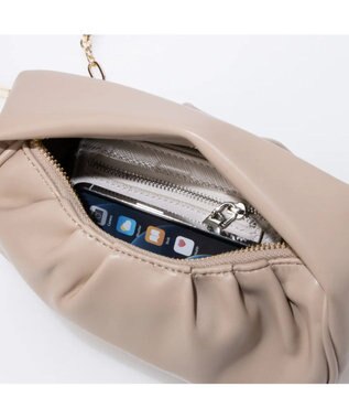 UNBILLION cachecache ハーフムーンギャザー2wayミニショルダー ベージュ