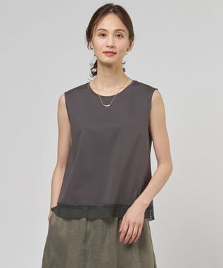 J.PRESS LADIES コットンスムース ノースリーブ カットソー