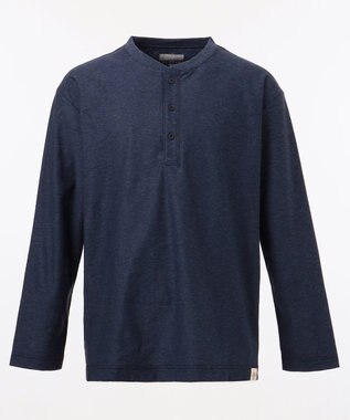 JOSEPH ABBOUD MOUNTAIN 【SPACE】OGスラブプレーティング天竺 ヘンリーネックカットソー ブルー系