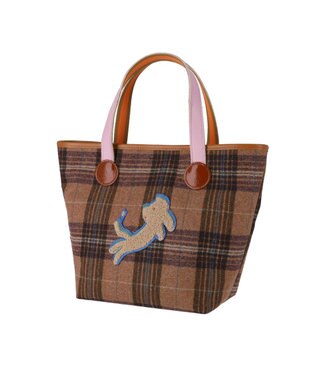 tsumori chisato CARRY ウールチェック ハンドバッグ ピンク