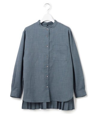 J.PRESS YORK STREET 【WOMEN】バックプリーツブラウス ダルブルー系