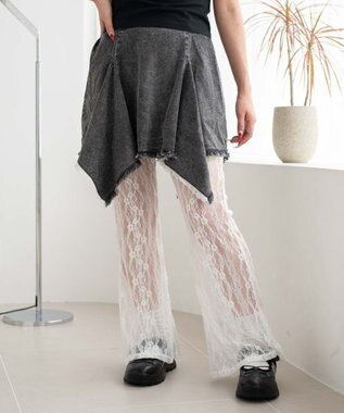 WEGO 【ウエストゴム】イレヘムデニムミニスカート デニムブラックソノタ