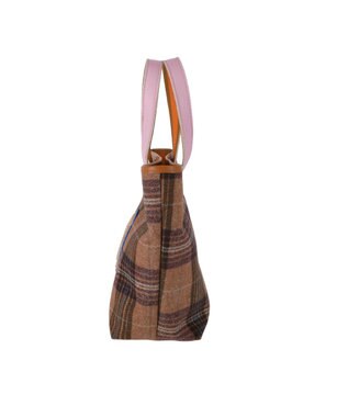 tsumori chisato CARRY ウールチェック ハンドバッグ ピンク