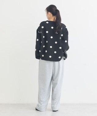 earth music&ecology 【予約】ダブルジップドットカーディガン ドットブラック