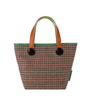 tsumori chisato CARRY ウールチェック ハンドバッグ オレンジ