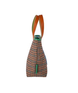 tsumori chisato CARRY ウールチェック ハンドバッグ オレンジ