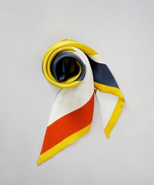 AURORA Oggi12月号掲載 Beaurance （ビューランス）シルクツイル トライアングルスカーフ(リング付き) イエロー