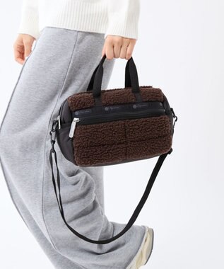 LeSportsac PUFFY MINI DUFFEL/ダークチョコレートシェルパ ダークチョコレートシェルパ