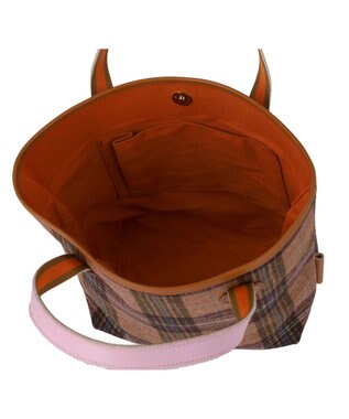 tsumori chisato CARRY ウールチェック ハンドバッグ ピンク