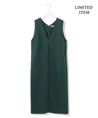 ICB L 【WEB限定・洗える】 コンパクトダブルフェイス ジャンパースカート ミッドグリーン系
