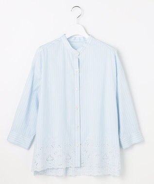自由区 S エンブロイダリーブロードバンドカラー ブラウス