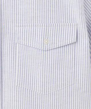 J.PRESS MEN 【J.PRESS BASIC】アービングボタンダウンキャンディストライプ 半袖シャツ ダルブルー系1