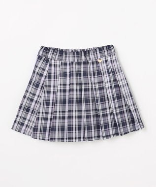 ANY KIDS チェックプリーツスカパン ネイビー