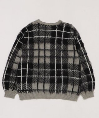 WEGO 【2025年秋冬新作】シャギーパターンニットBIGプルオーバー グレーチェック1