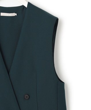 ICB 【洗える】 ウールマットウース ノーカラージレ パイングリーン系