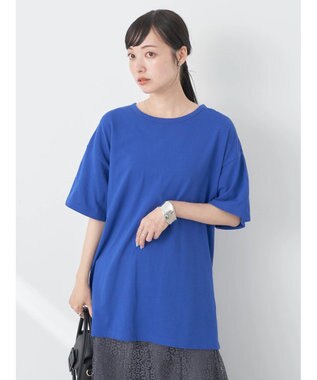 earth music&ecology バックスリットねじりチュニックＴ Royal Blue