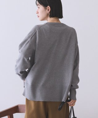 AMERICAN HOLIC 【WEB限定】バイパチサイドスリットニットプルオーバー Light Gray Mixture