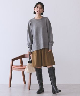 AMERICAN HOLIC 【WEB限定】バイパチサイドスリットニットプルオーバー Light Gray Mixture
