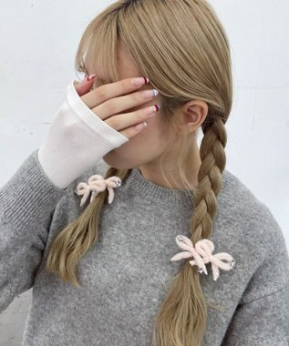 WEGO L2Pニットリボンクリップ ライトピンク