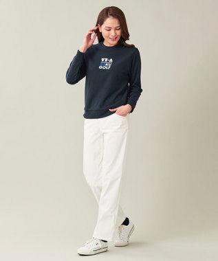 23区GOLF 【WOMEN】【吸湿発熱】グランサーモ裏毛 プルオーバー ネイビー系