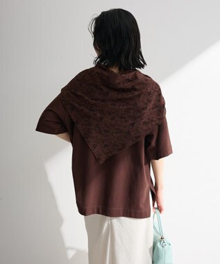 Green Parks ＳＥＴ２点フォトＴシャツ＋レーススカーフ Brown