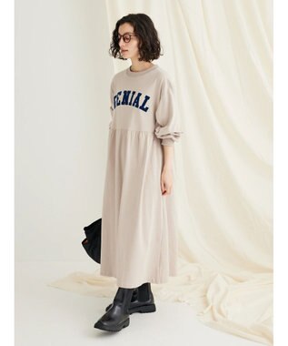 CRAFT STANDARD BOUTIQUE ウ゛ィンテージ風天竺　フロッキークラックＰＴ　ＯＰ　 Gray Beige