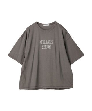 Green Parks ５分袖ピグメントロゴプルオーバー Gray