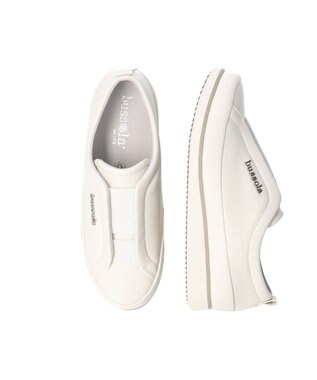 INTER-CHAUSSURES 【BUSSOLA】撥水フラットスリッポンスニーカー アイボリー