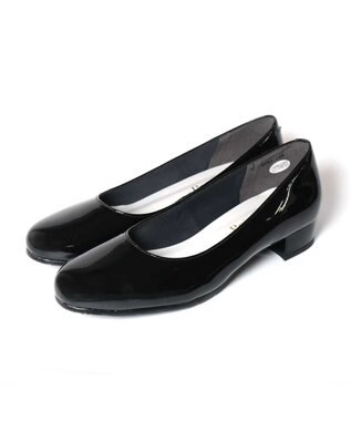Pointer 日本製 本革 生活防水機能付きパンプス ブラック(エナメル)