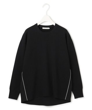 ICB L 【洗える】 シンセティックダブルフェイス ニットプルオーバー ブラック系