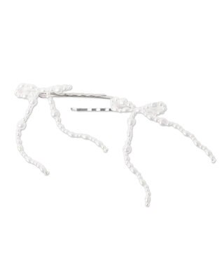 WEGO 【2点セット】L2Pビーズリボンピン オフホワイト