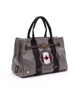 A.D.M.J. 【ファブリック】リネンラメクロス/前金具付トート32cm(Dカン＋)リネンラメクロス/前金具付トート40cm(Dカン＋) BLACK