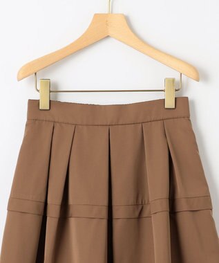 組曲 フリルタフタ フレアスカート モカブラウン系