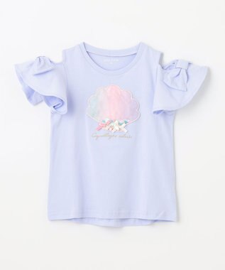 ANY KIDS 接触冷感 いろいろモチーフ Tシャツ ラベンダー×シェル