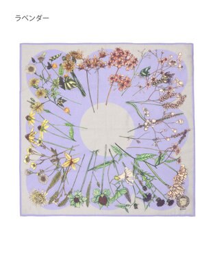 MOONBAT SWASH LONDON フラワープリント コットン スカーフ ラベンダー