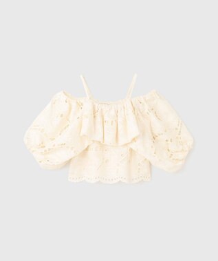 GRACE CONTINENTAL カットワークオフショルトップ キナリ