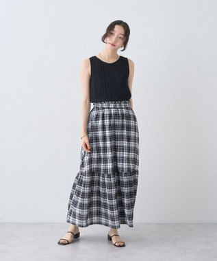 earth music&ecology ストレッチレースタンクトップ Black