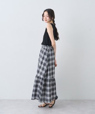 earth music&ecology ストレッチレースタンクトップ Black