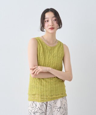 earth music&ecology ストレッチレースタンクトップ Light Green