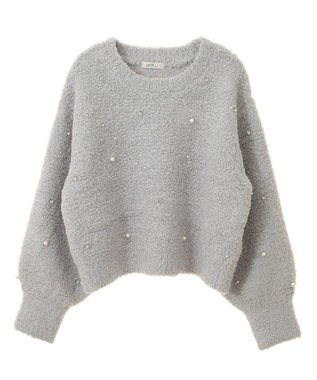 earth music&ecology ブークレービジュープルオーバー Light Gray