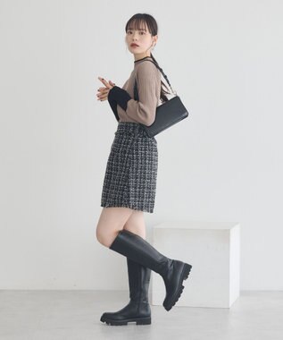 earth music&ecology ハイネックリブニットプルオーバー Mocha