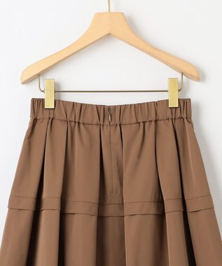 組曲 フリルタフタ フレアスカート モカブラウン系