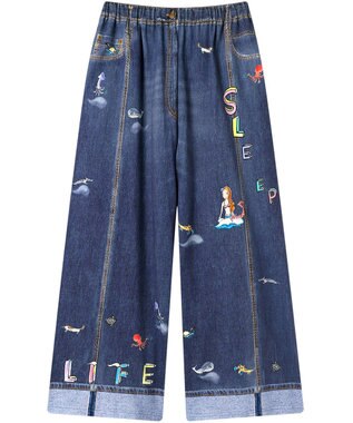 tsumori chisato SLEEP ツモリチサト ボトムス 綿100%(本体) ワイドパンツ 長ズボン ルームウエア レディース UOX510 /ワコール